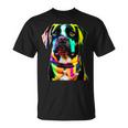 Glow In Style Black Dog Elegance With Colorful Flair Bright T-Shirt