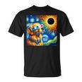 Golden Retriever Solar Eclipse 2024 Van Gogh Starry Night T-Shirt