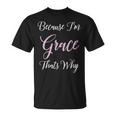 Grace Name Personalized Cute Pink Black Girl T-Shirt