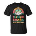 Grandude Shark Father's Day Papa Dad Grandpa Men T-Shirt