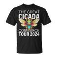 Great Cicada Comeback Tour 2024 Insect Invasion Retro T-Shirt