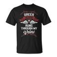 Greer Blood Runs Through My Veins Last Name Family T-Shirt
