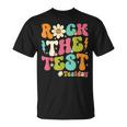 Groovy Rock The Test Motivational Retro Teachers Testing Day T-Shirt