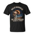 Hello Darkness My Old Friend Dog With Solar Eclipse Glasses T-Shirt