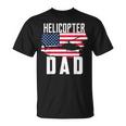 Herren Hubschrauber Papa Usa Flagge Hubschrauber Pilotatertag T-Shirt