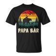 Herren Papa Bär Mit Zwillingenatertag Retroater & Opa Geschenk T-Shirt