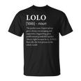 Hombre Lolo Definition Divertido Abuelo Camiseta unisex
