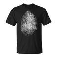 Huella Dactilar Grande Del Análisis De La Escena Del Crimen De Camiseta unisex