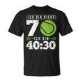 Ich Bin Nicht 70 Jahre Tennis 70Th Birthday T-Shirt