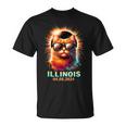 Illinois Total Solar Eclipse 2024 Cat Wearing Glasses T-Shirt