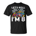 I'm 8 Bday Race Car Party Cute 8Th Birthday Boys Race Car T-Shirt