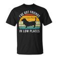 I've Got Friends In Low Places Basset Hound Retro T-Shirt