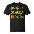 Jamaica Icons Jamaican Flag Love Reggae Guitar Maracas T-Shirt