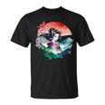 Japan Traditionell Landschaft Geisha Kirschblüte Retro Anime T-Shirt