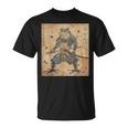 Japanese Samurai Frog In Ukiyo-E Woodblock Style T-Shirt