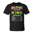 Junenth Black King Nutrition Facts Melanin African Men T-Shirt