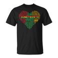 Junenth Heart Freedom African American N Girls Women T-Shirt