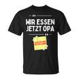 Komm Wir Essen Opa Punctuation Mark Comma Sayings T-Shirt