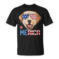 Labrador 4Th Of July Merica Men Usa American Flag T-Shirt