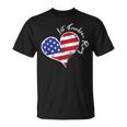 Let Freedom Ring Heart 4Th Of July Patriotic Usa Flag Stars T-Shirt