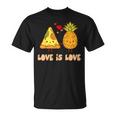 Love Is Love Cute Pride Pineapple Pizza Food Pun T-Shirt