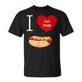 I Love Hot Dogs I Heart Hot Dog Sausage Lover'sT-Shirt