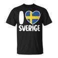 Love For Sweden Sverige Heart Flag Nordic Pride T-Shirt