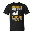 Men's Stapler Fahren Nur Die Beste Forklift Black T-Shirt