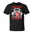 Metalhead Heavy Metal Angry Music Makes Me Happy Metal Fan T-Shirt