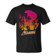 Miami 80S Summer Beach Palm Sunset T-Shirt