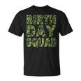 Military Green Camouflage Pattern Matching Birthday Squad T-Shirt