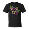 Min Pin Day Of The Dead Sugar Skull Miniature Pinscher Dog T-Shirt