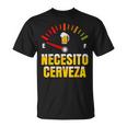Necesito Cerveza I Need Beer In Spanish Mardi Gras Bbq Party T-Shirt