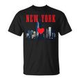 New York City Nyc Ny Skyline Statue Of Liberty Heart T-Shirt