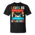 Nivel 6 Desbloqueado 6º Cumpleaños Gamer Regalos 6 Años Regalo Camiseta unisex