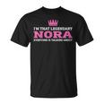 Nora Nombre Personal Lindo Divertido Nora Camiseta unisex