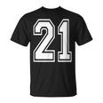 Number 21 Birthday Varsity Sports Team Jersey T-Shirt