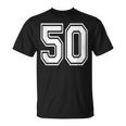 Number 50 Birthday Varsity Sports Team Jersey T-Shirt