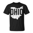 Ohio Pride Distressed Retro Look State Silhoutte T-Shirt