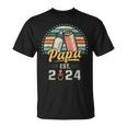 Papa Est 2024 Ersteratertag Frischgebackener Papa T-Shirt