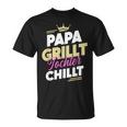 Papa Grillt Tochter Chilltatertag Outdoor Grillen Fan T-Shirt