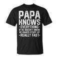 Papa Knows Everythingintage Opa Dad Witzeatertag Kapuzenjacke T-Shirt