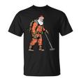 Papá Noel Como Detectorista De Metales Detección De Metales Navidad Camiseta unisex