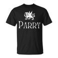 Parry Surname Welsh Family Name Wales Heraldic Dragon T-Shirt