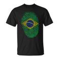 Patriotic Fingerprint Brazil Brazilian Flag T-Shirt