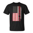 Patriotische Holzbearbeitung Holzarbeiter Arborist Papa Amerikanische Flagge T-Shirt