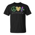 Peace Love Mardi Gras With Fleur De Lis In New Orleans T-Shirt
