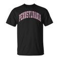 Pennsylvania Varsity Style Pink Text T-Shirt