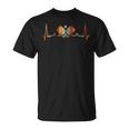 Pickleball Lovers Heartbeat In Retro Colors Pickleball T-Shirt
