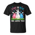 Pink Or Blue We Love You Gender Reveal Easter Bunny Dad Mom T-Shirt
